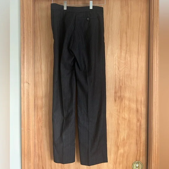 Gucci Pinstripe Wool Trousers Pants US 2 IT 38 EU 34 Black Gray Made in Italy